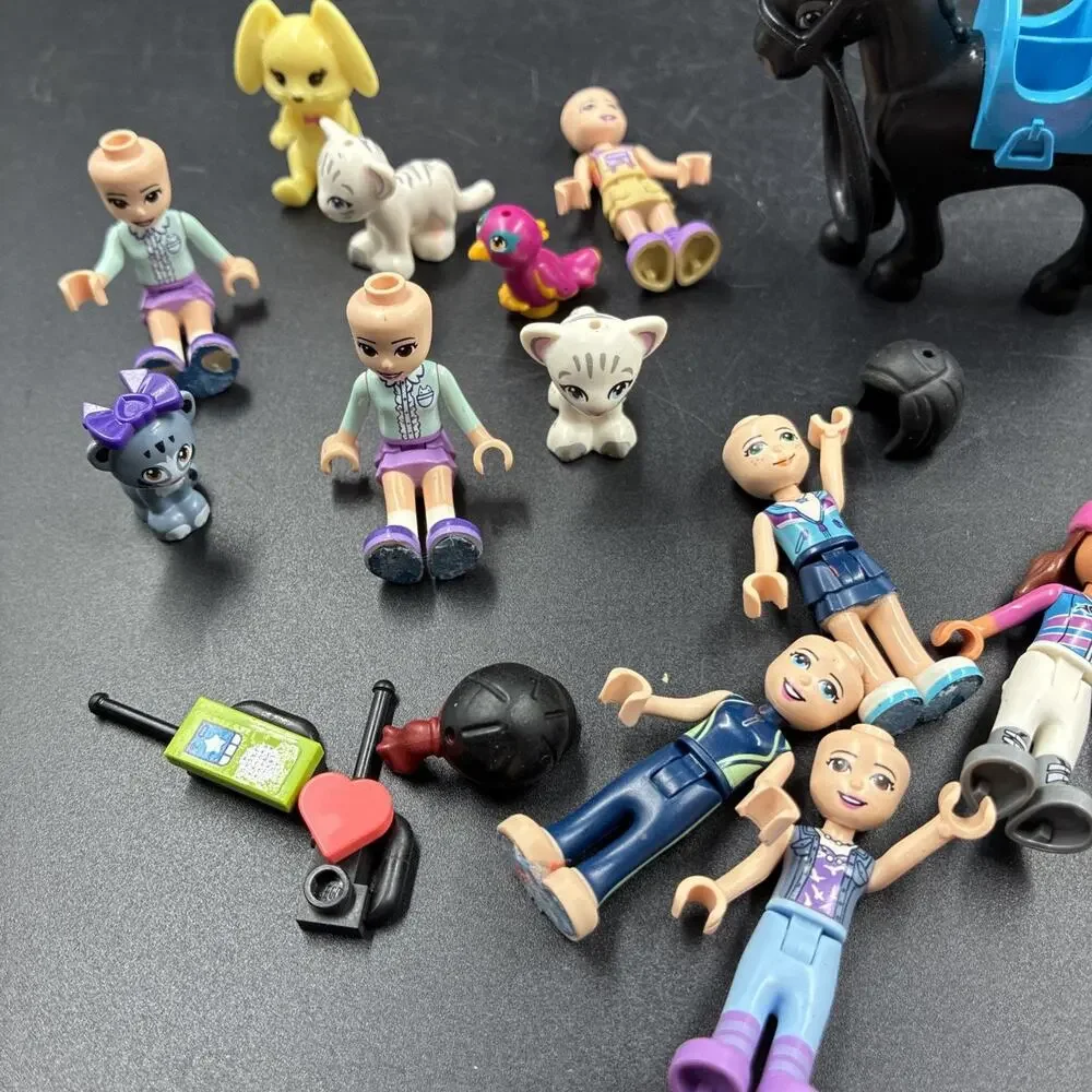 Lego Friends Minifigure, Accessory and Animal Lot Black Horse Equestrian